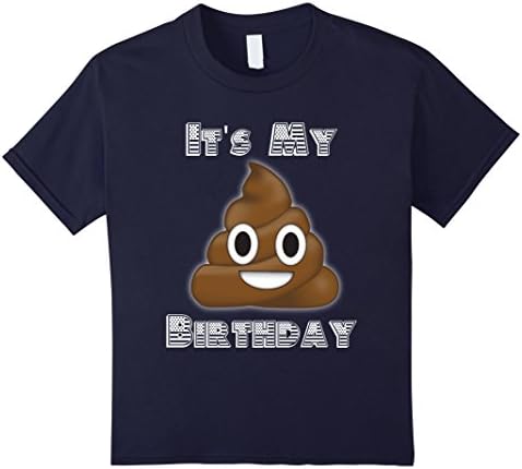 unisex-child Emoji Poop Tee Shirt Funny Birthday Tshirt 101 6 Navy