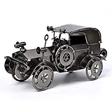 QBOSO Metal Antique Vintage Car Model Handcrafted Collections Collectible Vehicle Toys for Bar or Home Decor Decoration Great Birthday Gift (Iron Black, Large)