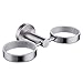 Double Toothbrush Holder, Angle Simple SUS304 Stainless Steel Wall Mounted Glass Tumbler Holder with Frosted Glass Cup Toothpaste Razor Organizer Bathroom Storage, Brushed Nickel