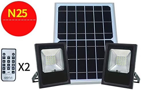 DGYZ Solar Floodlight, LED Security Lights Outdoor Waterproof Work Light Home Lighting Landscape Street Light Super Bright Searchlight (Size : N25 Double Head lamp)