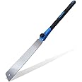 Double Edged Hand Saw, 32cm/12.5” Japanese Ryoba Pull Saw Flexible Flush Cut Saw for Fine and Coarse Cutting Woodworking (Blue)