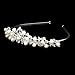 PIXNOR Rhinestone Hair Barrettes Faux Pearl Decorated Hairband for Bridal (Sliver)