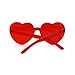 ADE WU Cute Heart Sunglasses for Women Men Trendy Fun Colorful Rave Party Sun Glasses (Red)