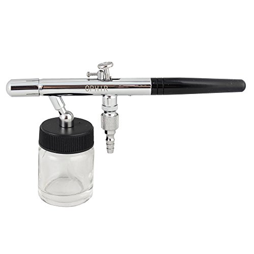 OPHIR 0.35mm Dual-Action Airbrush Kit 12V Black Mini Airbrush Compressor Nail Art Cake (Black)