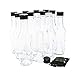 (12 pack) 5 oz. Clear Glass Hot Sauce Bottle with Black Cap + Shrink Bands and Orifice Reducer