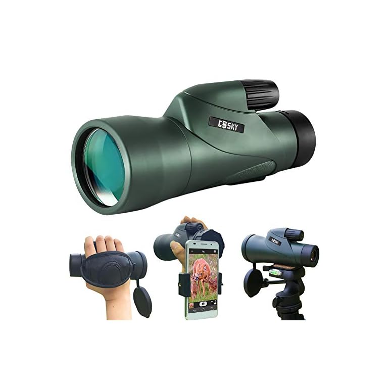 Gosky Piper Monocular Telescope, 12×55 HD Monocular for Adult with BAK4
