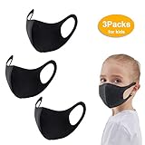 Face Mask 3 Pack Anti-Dust Mouth Mask, Reusable Anti Pollution Mask Cotton Face Mask Breathable for Cycling Camping Travel Unisex (3pcs for kids)