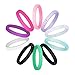 COOLOO 10 Pack Silicone Wedding Ring for Women, Premium Wedding Bands Thin and Stackable Durable Comfortable Rubber Rings, Black White Pink Silver