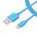 Lightning Cable, Apple Certified MFI EZOPower Lightning 8-Pin 6 Feet USB Sync & Charge Data Cable - Blue