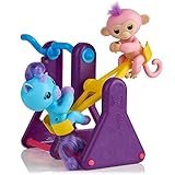 WOW Teeter Totter Playset w/ Two Cute & Brightly Colored Fingerlings, Monkey Coral & Unicorn Callie – Interactive Finger Toys Great for Hours of Fun for Kids