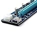 PCI-E Extender Riser Card Express USB 3.0 1x to 16x Adapter with SATA Power Cable & LEDs for BTC Miner