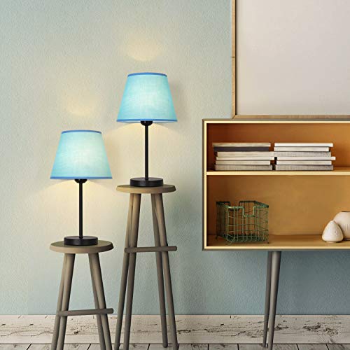 HAITRAL Bedside Table Lamps Modern Nightstand Desk Lamps with Fabric