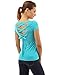 PattyBoutik Women Scoop Neck Lace Up Back Blouse (Turquoise Medium)
