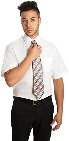 Men’s White Broadcloth Short Sleeve Dress Shirt By KingEdward (20)