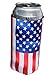 QualityPerfection 6 American Flag in The Wind Neoprene Collapsible 16oz Tall Can Coolers Party Drink Beer coolie Coolies Sleeves (USA Flag Wind, 6)