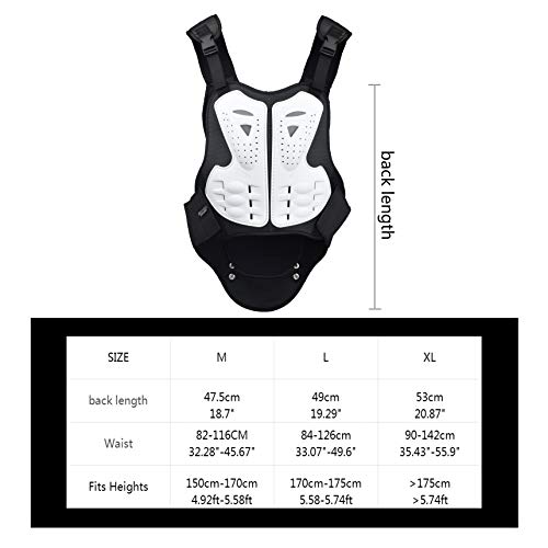 CHCYCLE Motorcycle Vest Armor Riding Chest Armor Back Protector (XL)