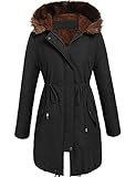 Beyove Women Winter Warm Hoodie Faux Fur Lined Down Parka Outdoor Long Jacket Coats