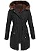Beyove Women Winter Warm Hoodie Faux Fur Lined Down Parka Outdoor Long Jacket Coats