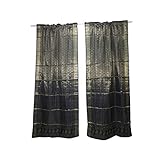 2 Indian Sari Curtains Door Draperies Living Room Window Treatment 96x44