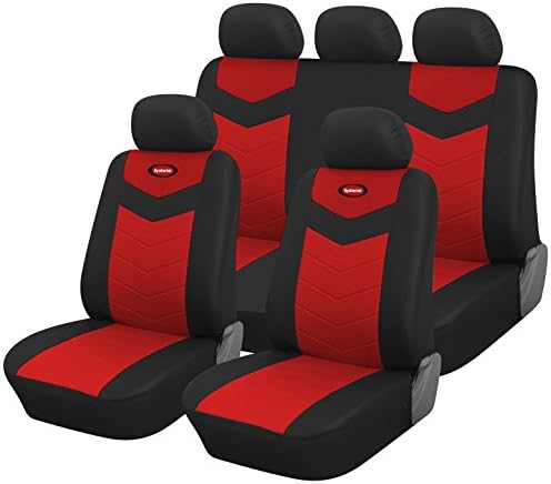 Full Set Protective Vinyl Car Seat Covers for Nissan Kicks 2018-2019 (Red)