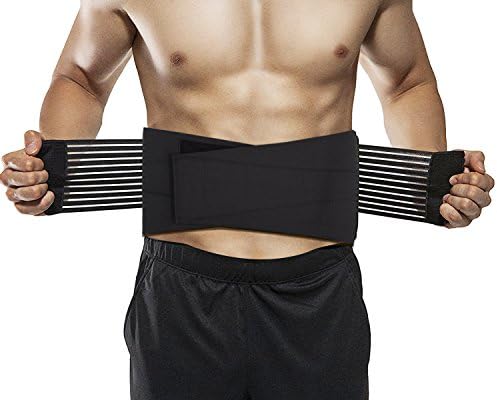 Glevel Stabilizing Lumbar Lower back Brace and support belt with dual Adjustable Straps and Breathable mesh panels