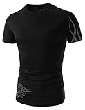 Mens Slim Fit Tee Casual Coolmesh Fabric Tattoo Printing Sports Tshirts