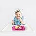 One-Piece Silicone Mini Placemat Plate-Highchair Feeding Tray Suction Placement with a ziplock bag for Children, Kids, Toddlers,Kitchen Dining Table Out Door Travel with FREE SPOON (Pink Owl)