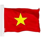 G128 Vietnam Vietnamese Flag | 3x5 Ft | LiteWeave Pro Series Printed 150D Polyester | Country Flag, Indoor/Outdoor, Vibrant Colors, Brass Grommets, Thicker and More Durable Than 100D 75D Polyester