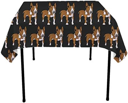 GOAEACH Table Cloth, Dust-Proof Wrinkle Free Table Covers, Rectangular/Square Bull Terrier Dog Machine Washable Table Toppers for Square Or Round Tables, Home Table Decor