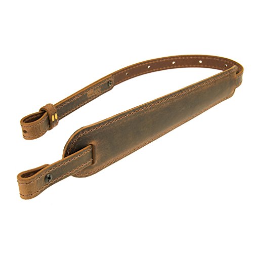 Nohma Leather BF500 Buffalo Leather Padded Rifle Gun Sling, Crazy Horse