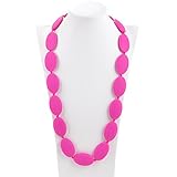 Consider It Maid Silicone Teething Necklace for Mom to Wear - FREE E-BOOK - BPA FREE and FDA Approved - Original (Violet Red)