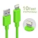 iPhone 8 Charger Cable, Cambond 10ft Certified Stepped Lightning Cord for iPhone X 8 8 Plus 7 7 Plus 6s / 6s Plus, iPhone 6/6 Plus, iPhone 5s 5c 5, iPad Air 2 Mini 2/3 / 4, iPad Pro (Green 10 ft)