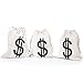 PAUBOLI Dollar Sign $ Money Bag 8 x 10 Inches (3pcs/Pkg) Canvas Drawstring Bag Bank Robber Bag Bag