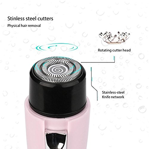 Fabal Electric Epilator Mini Lady Armpit Hair Shaver Travel Bikini Hair Removal Device (Pink)