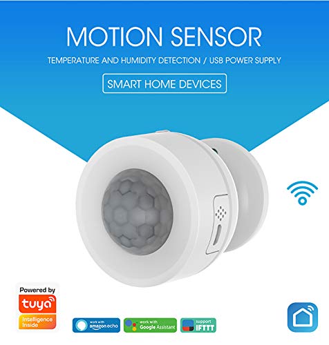 Smart PIR Motion Sensors: WiFi Motion Detector with Temperature and Humidity Sensor,Movement Detector with USB Charge… - Image 2