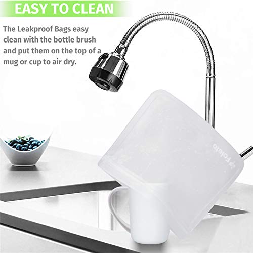 6 Pack Reusable Storage Bags Leakproof Easy Seal Ziplock Snack Bags for Food Storage Home Organization Eco-friendly - Thumbnail 5
