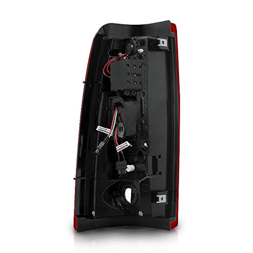 Xtune for 2003-2006 Chevy Silverado/GMC Sierra Red Clear Fiber-Optic-Tube LED Tail Lights + LED 3rd Brake Lamp 2004 2005