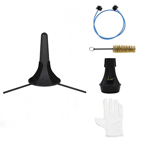 Mowind 5-in-1Trumpet Accessory Maintenance Cleaning Care Kit Set Including Trumpet Stand Valve Brush Flexible Snake Brush Mute Gloves