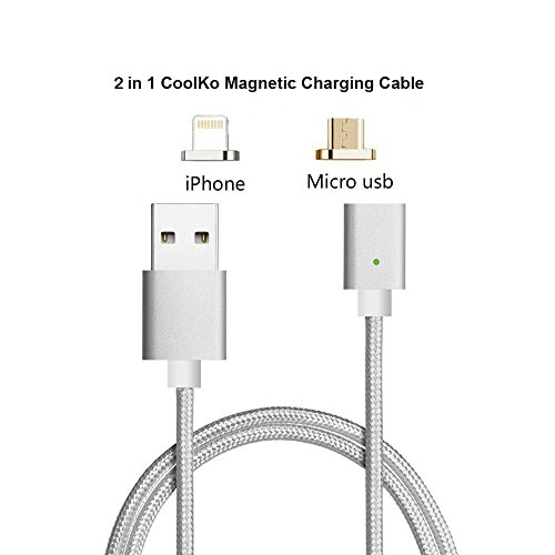 [2 Packs] Strongest Magnet2.4A CoolKo Magnetic Braided USB Charging Cable for All iPhone X, 8, 7, 6, 5, iPad, iPod, Mirco USB Android Smart Phones and Tablets - Thumbnail 3