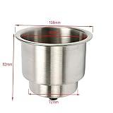 Amarine Made Stainless Steel Cup Drink Holder with Drain Marine Boat Rv Camper