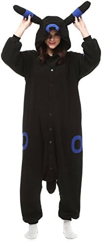 ESY Costume Adult Pajamas Cosplay Onesie Black Blue Umbreon L