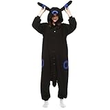 ESY Costume Adult Pajamas Cosplay Onesie Black Blue Umbreon L