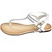Alpine Swiss Womens Slingback T-Strap Rhinestone Ankle Strap Thong Sandals
