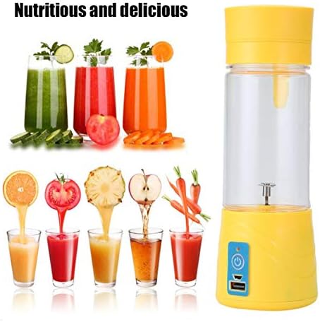 Portable Size 380ML USB Rechargeable Electric Fruit Juicer Bottle Handheld Milkshake Smoothie Maker Juice Blender(Color:Yellow)
