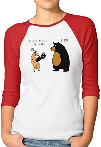 UUUiopkwq I Will Fight You With My Bear Hand Women's 3/4 Sleeve Tee Shirt