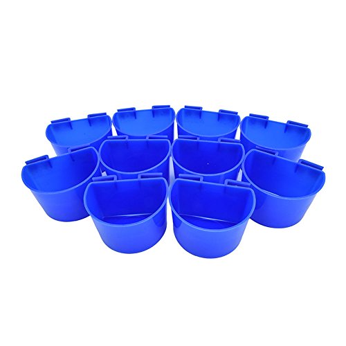Accreate 10 pcs Cup Hanging Feed & Water Cage Cups for Quail Poultry Rabbit Pigeons