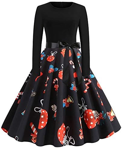 Big Sleeve Dress Print Bow Long Sleeve 