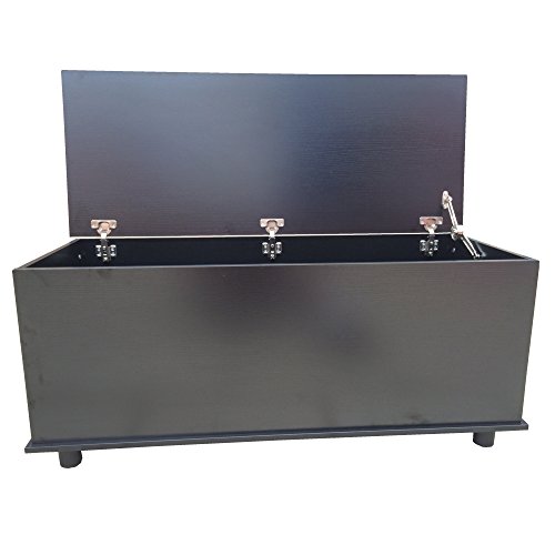 Redstone Black Ottoman Storage Chest Hinge can be Locked with Pin to