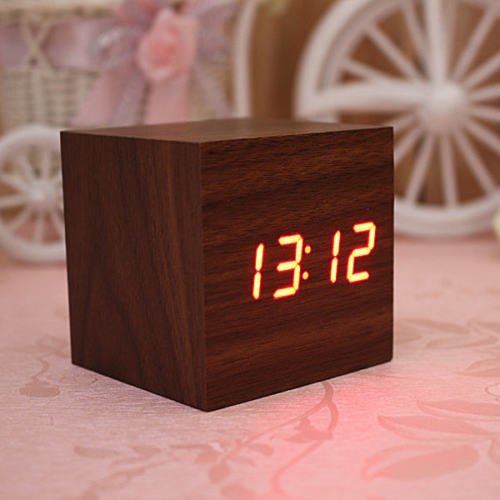 Buy Modern Cube LED Alarm Clock Temperature Sounds Control Display