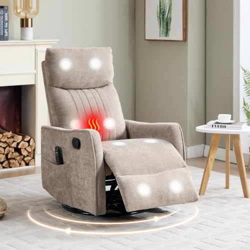 Manual Swivel Rocker Recliner Chair for Adults, Overstuffed Reclining Glider Chair for